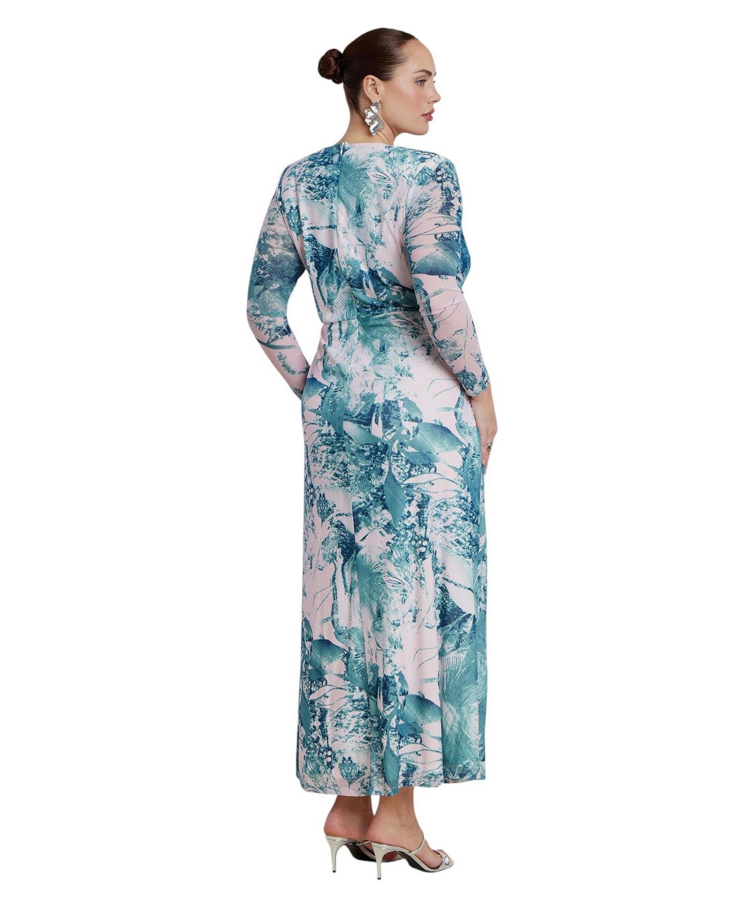 Women's Printed Mesh Maxi Dress