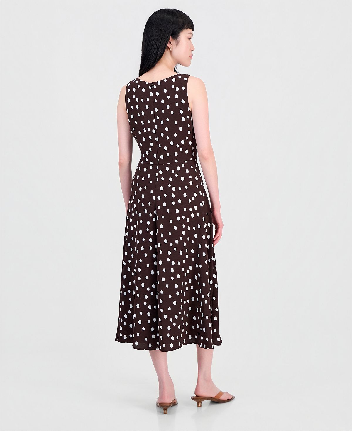 Connected Women's Printed Side-Shirred Fit & Flare Dress view 3 — MAYCSS fashion products