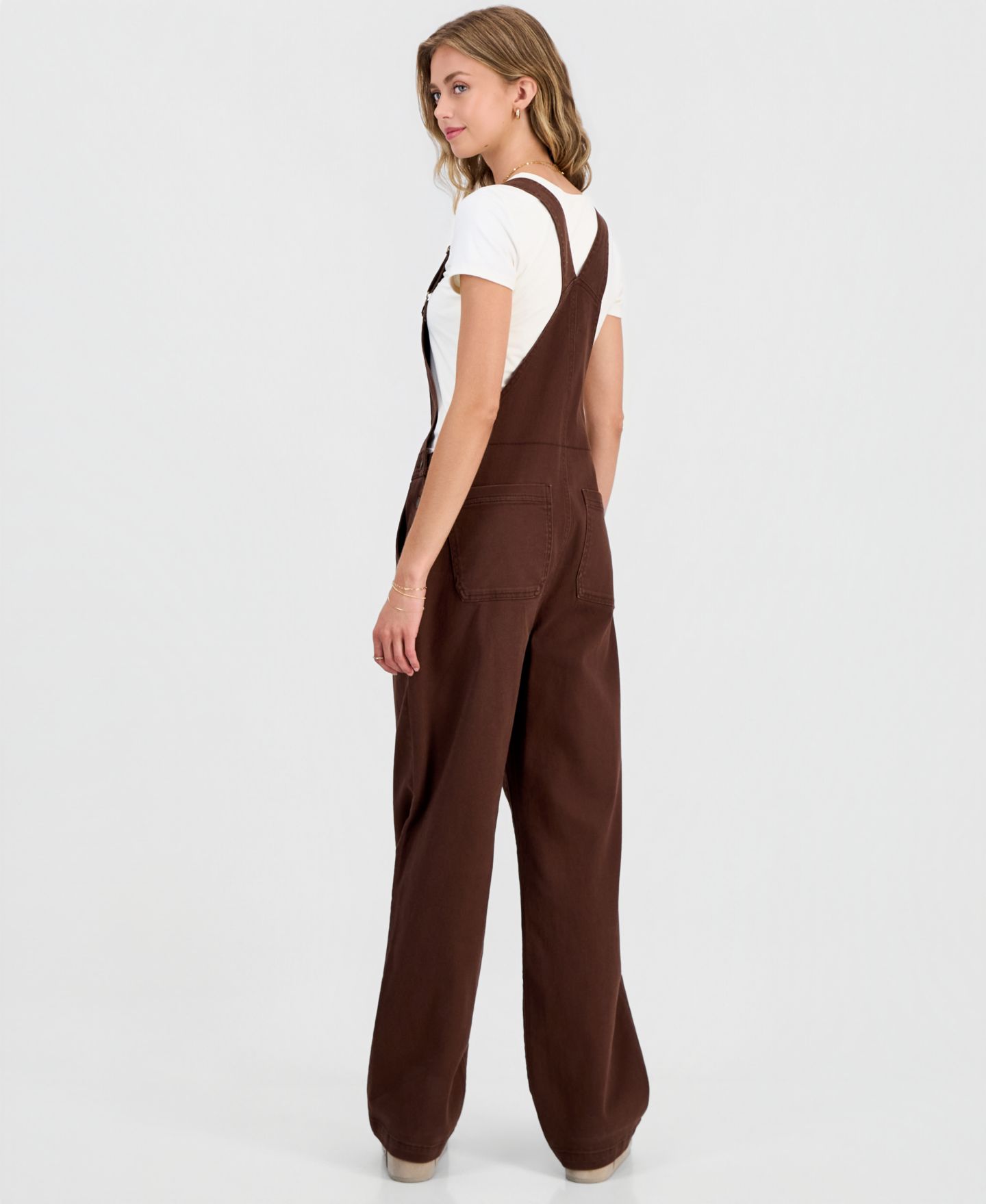Женский комбинезон Celebrity Pink Juniors' Slouchy Twill Overalls, цвет: Кофейный — фото 6