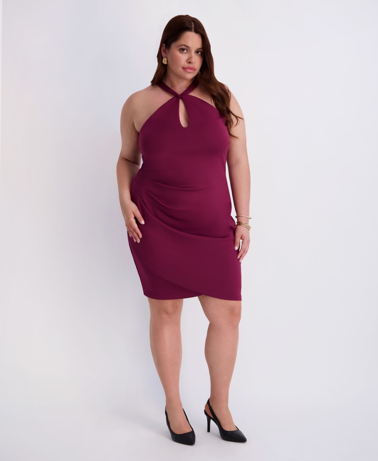 Plus Size Scuba Crepe Midi Dress