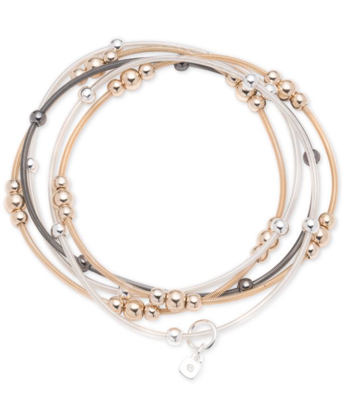 Nine West Tri-Tone 5-Pc. Beaded Stretch Bracelet Set