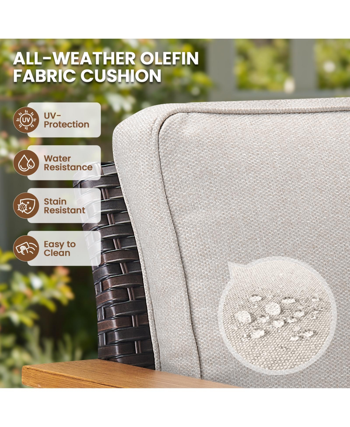 Pocassy Wicker Outdoor Patio Furniture Set - 7 Piece Conversation Sets with Swivel Rocker Chairs, Ottomans and Sofa, Thick Cushions