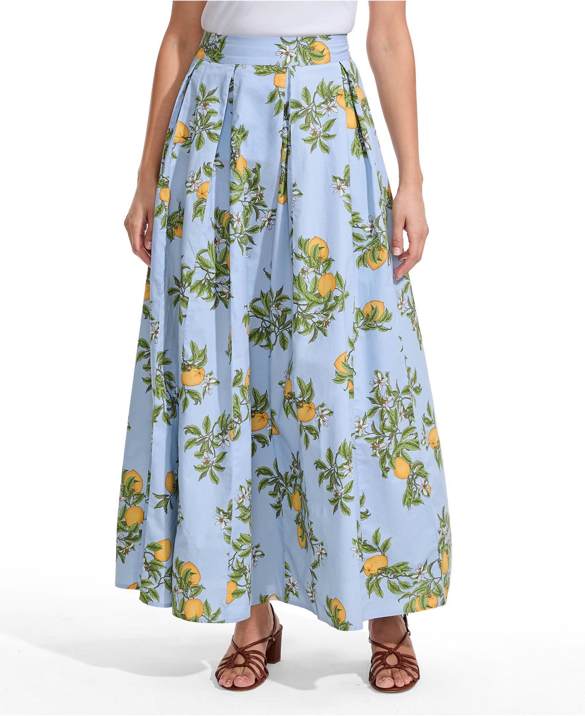 Lands' End Women's Poplin Godet Maxi Skirt