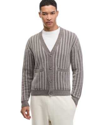 Men's Striped Long-Sleeve Cardigan