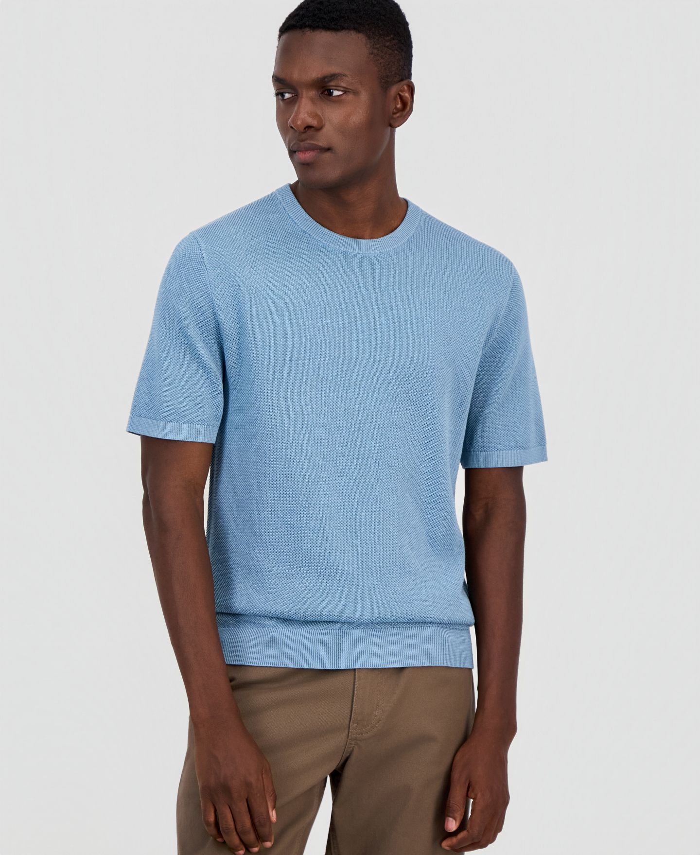 Мужской свитер Alfani Crewneck Sweater T-Shirt, цвет: Дымчатый синий — фото 1