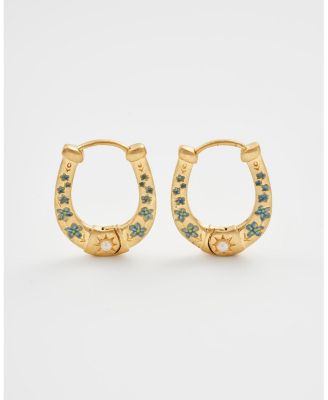 Gold Lucky in Love Hoop Earrings