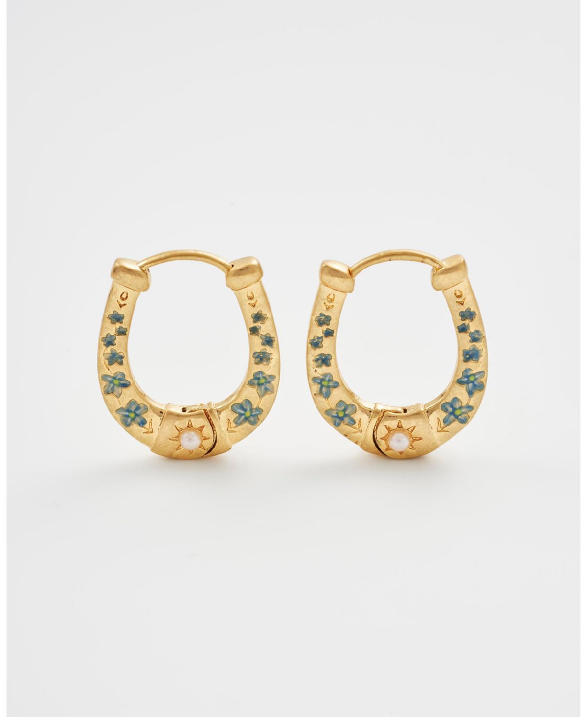 Fable England Gold Lucky in Love Hoop Earrings