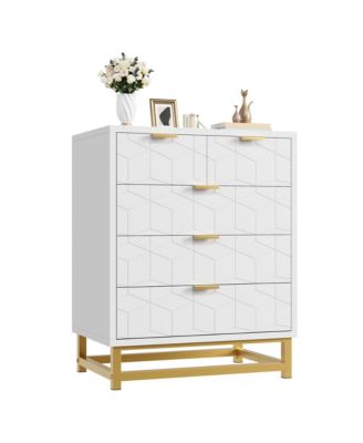5-Drawer Dresser with Metal Legs, Modern Chest of Drawers for Bedroom, Living Room, Entryway