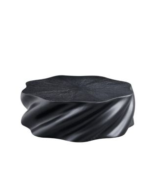 35" Round Petal-Shape Fluted Drum Coffee Table, Fiberglass
