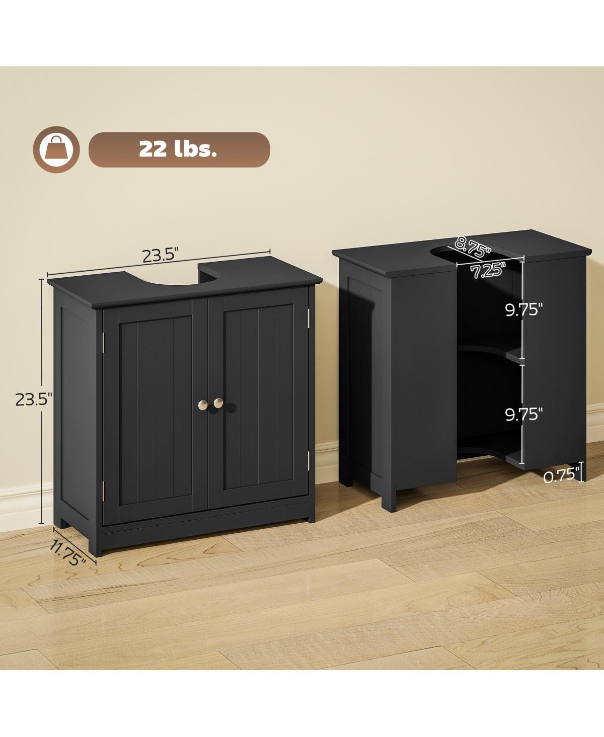 Sillysis 23.5 Inch Under Sink Bathroom Storage Cabinet with Adjustable Shelf, Space Saving Vanity for Small Bathrooms