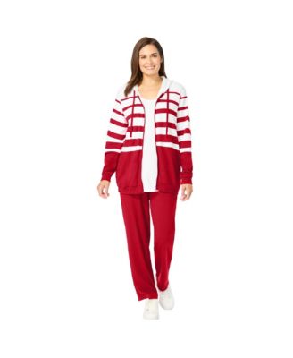 Plus Size Within Striped Full Zip Jacket Set
