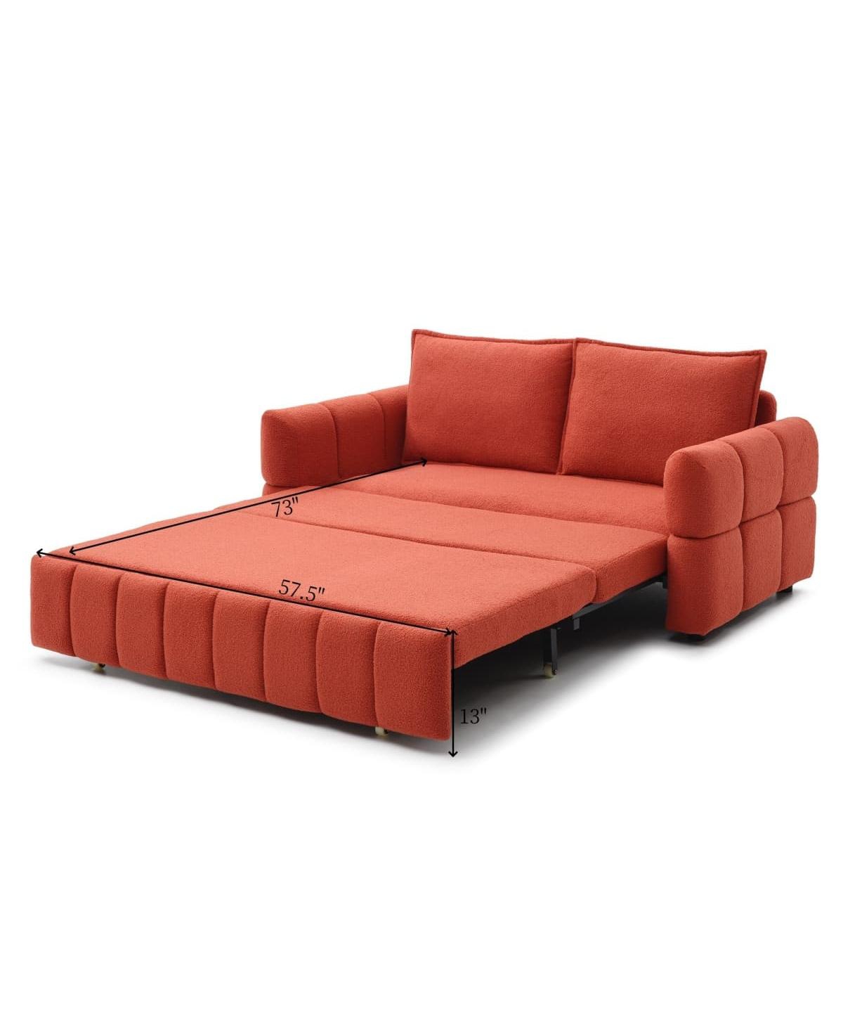 Maison Boucle 3-in-1 Pull Out Sleeper Sofa Bed with Chaise for Small Spaces