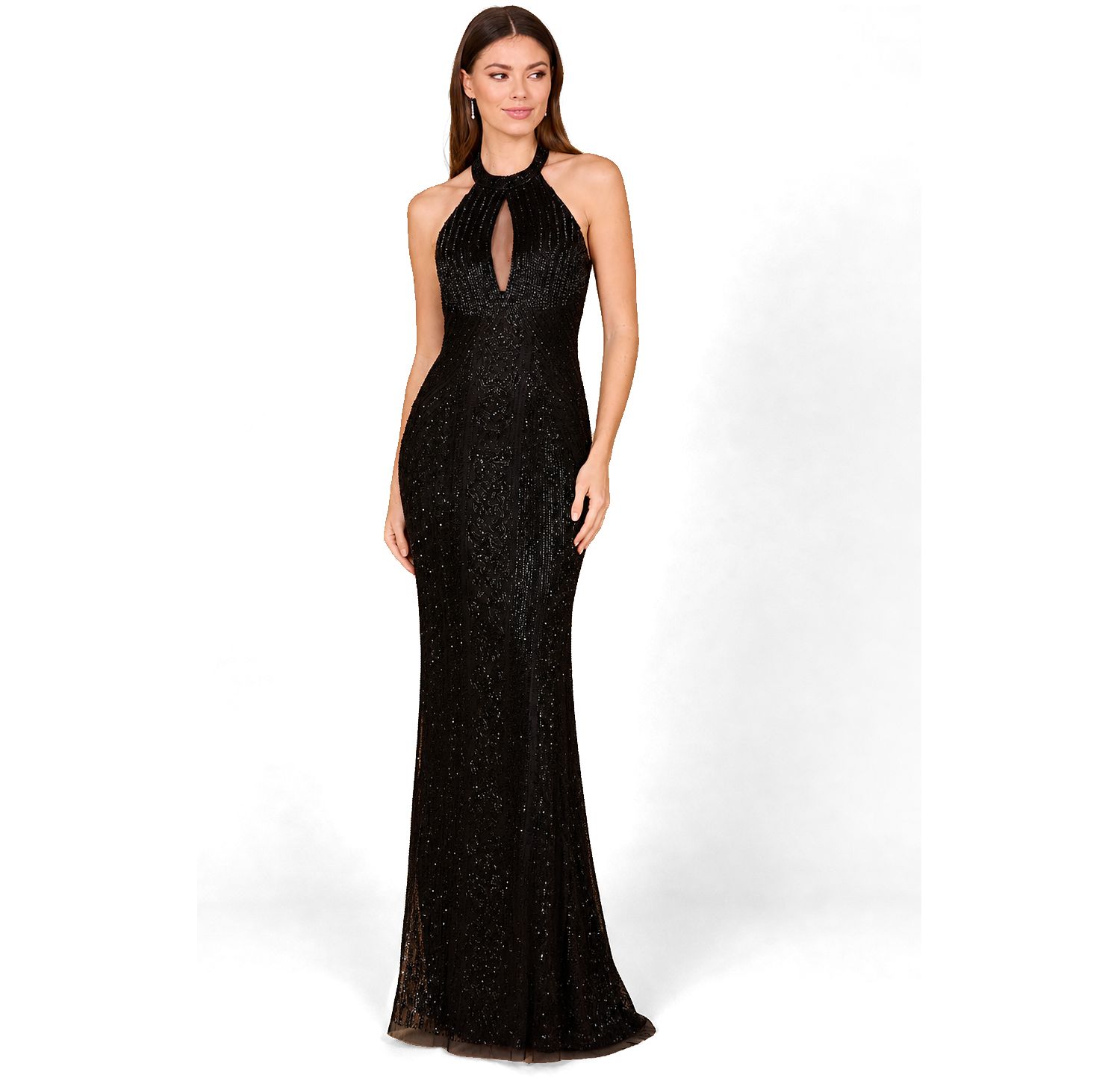 Women's Halter Neck Dress with Keyhole