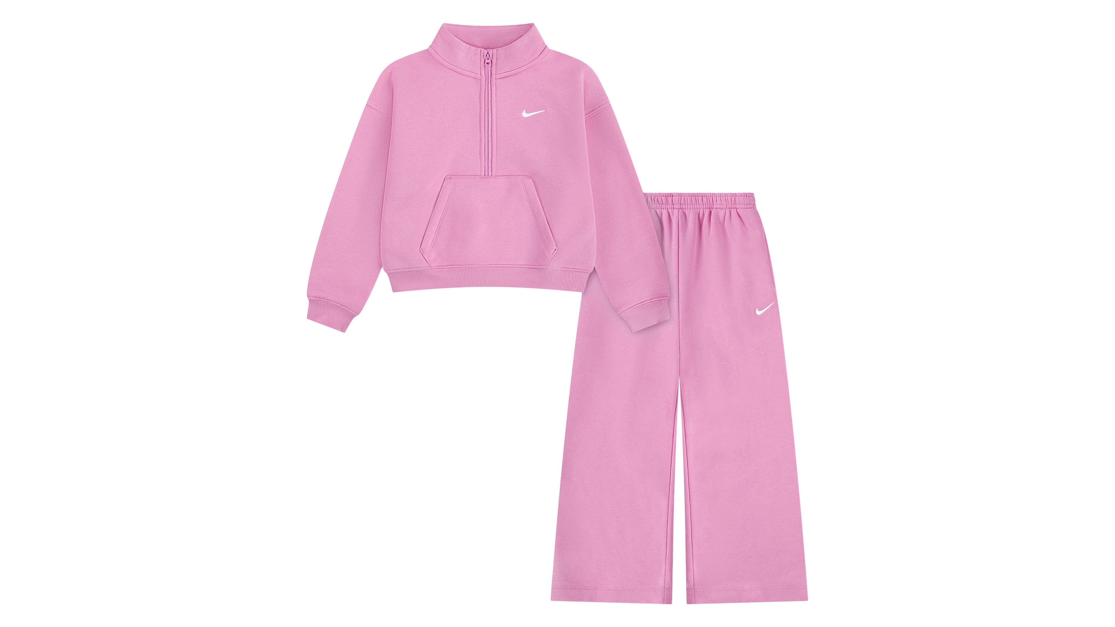 Nike Girls' 4-6X Sportswear Standard Fleece Half-Zip Top and Pants, 2-Piece Set