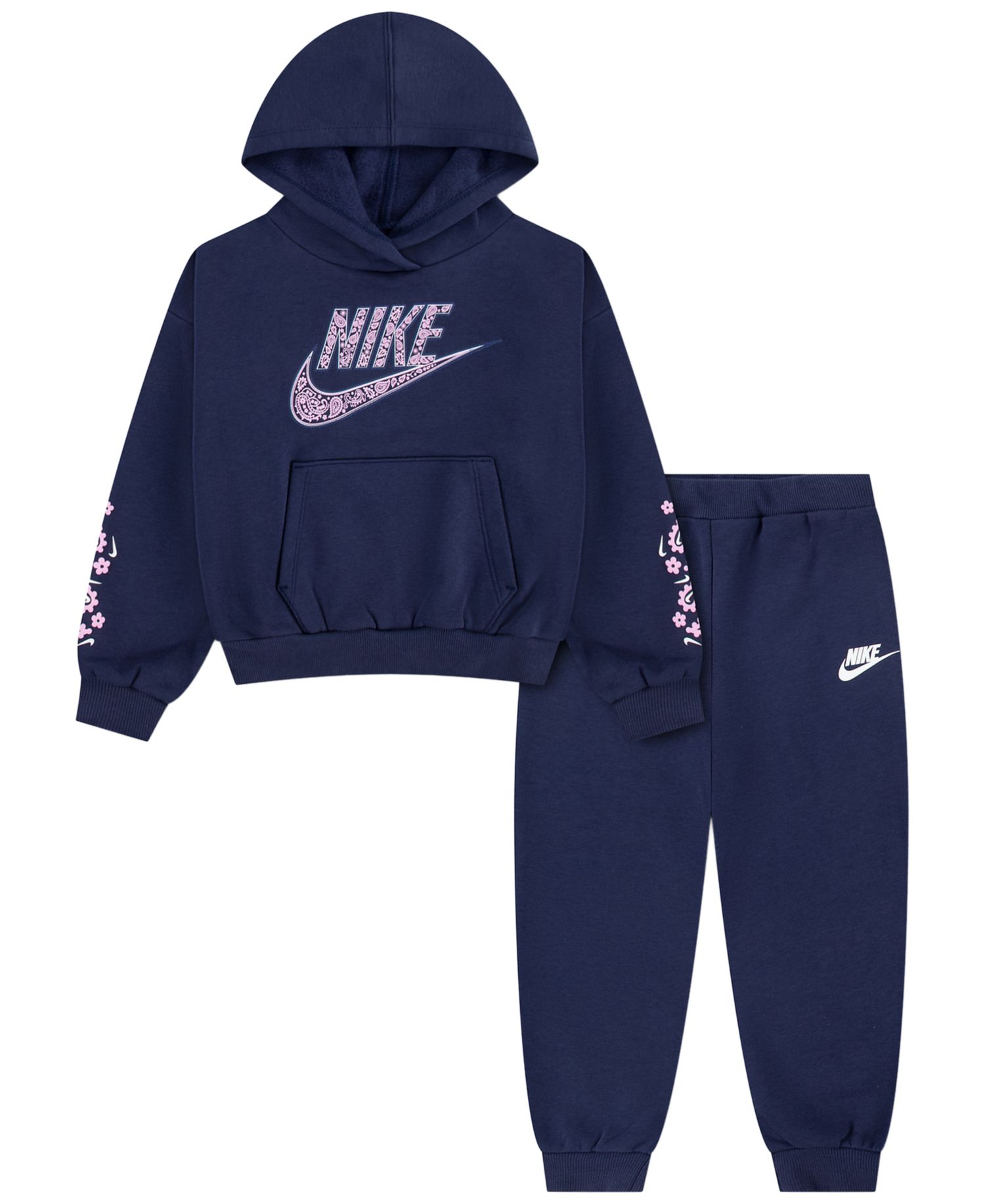Girls' 2T-6X Retro Remix Long-Sleeve Hoddie and Joggers, 2-Piece Set