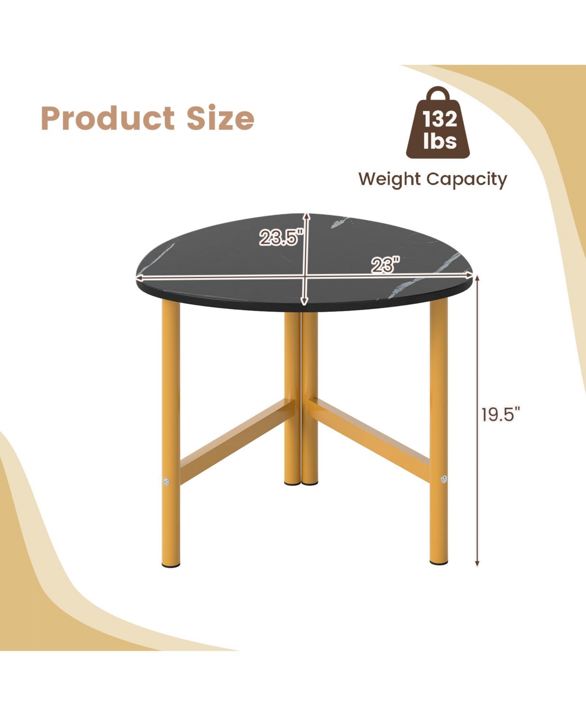 Slickblue Industrial Triangle Coffee Table with Metal Frame