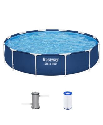 Steel Pro 12' x 30" Round Above Ground Pool Set with DuraPlus Liner