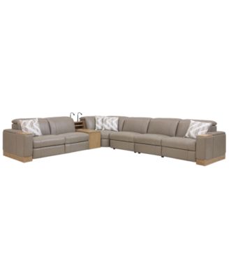 Maxyne 7-Piece L-Shape Sectional with 4 Power Motion Recliners and 1 Console