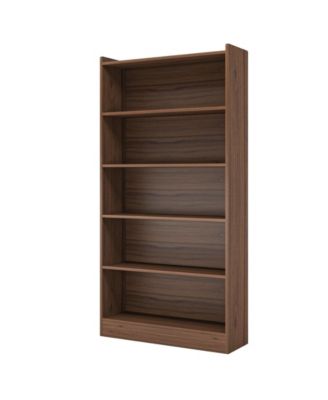 5 Shelf Wood Bookcase with Open Storage for Bedroom or Living Room