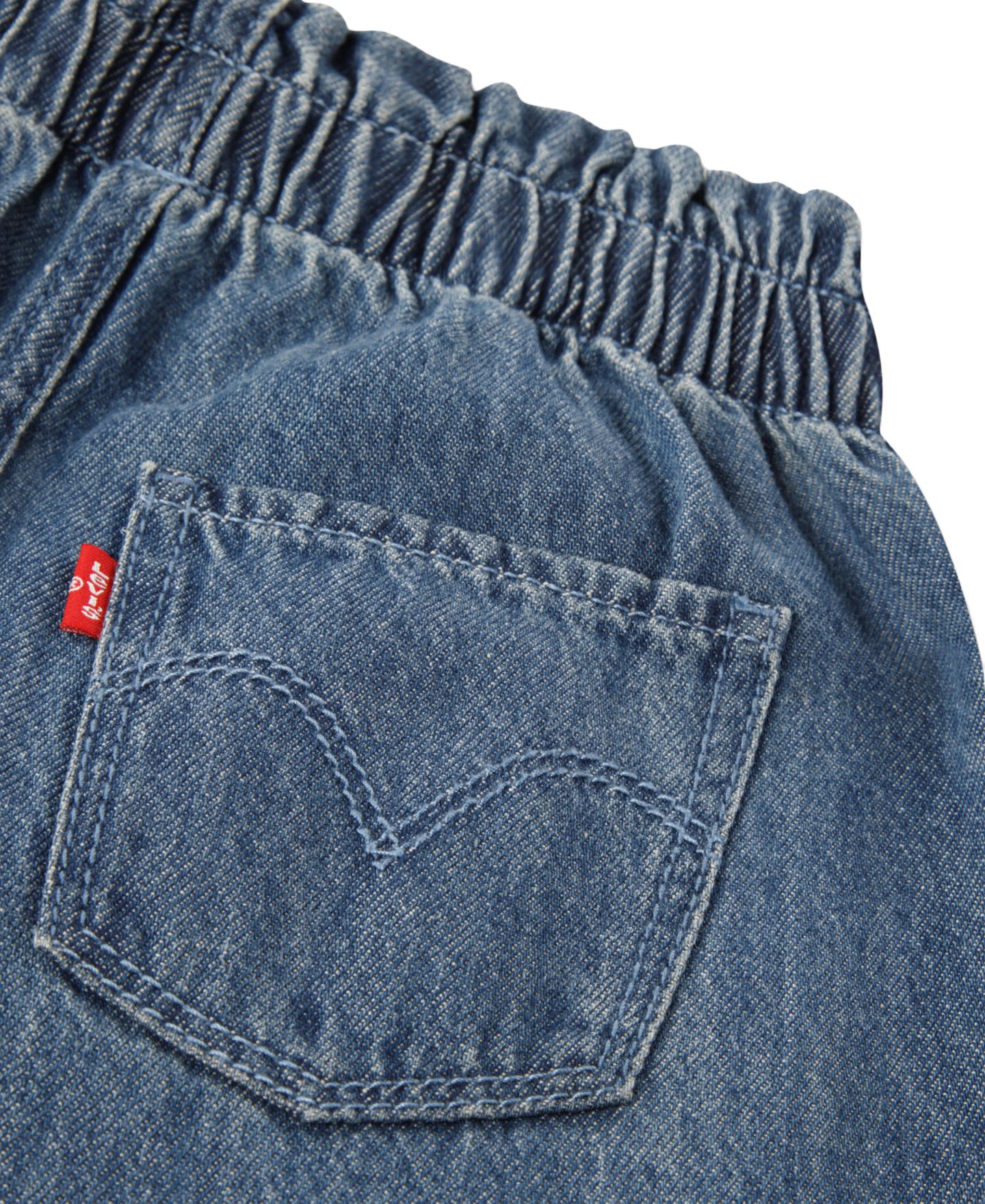 Детский комплект Levi's для девочки: топ с кокеткой и брюки-баллоны, цвет: Синий — фото 4