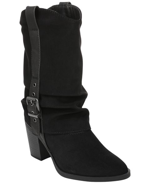 Женские ботинки Blowfish Malibu Carter Zip Tall, цвет: Чёрный искусственный замшевый