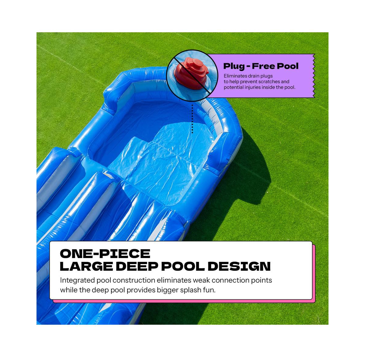 Pop Jump Tropical 23' Waterslide with Pool