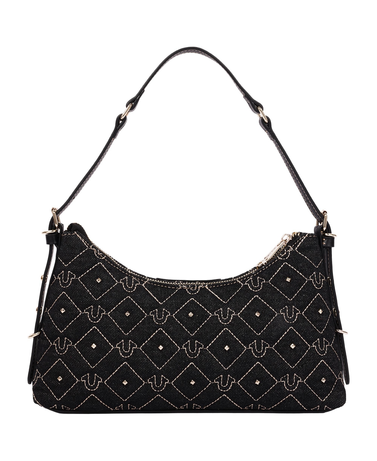 True Religion Studded Denim Chain Shoulder Bag
