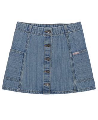 Girls' 7-16 Button-Front Denim Skirt