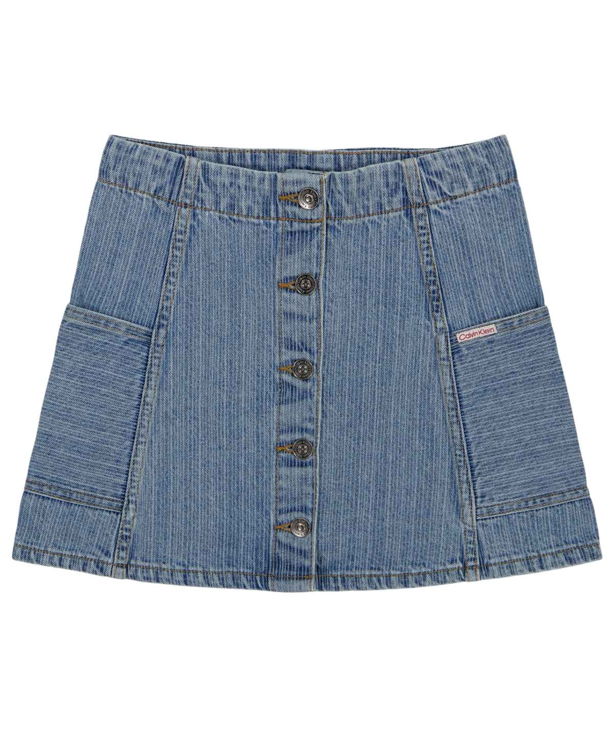 Calvin Klein Girls' 7-16 Button-Front Denim Skirt
