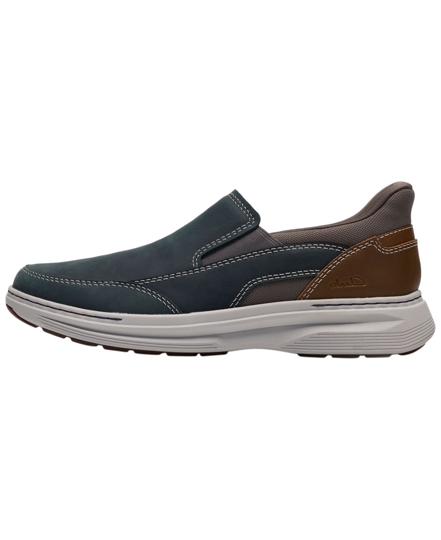 Мужские туфли Clarks Collection Craftwell Step Slip-On, цвет: Тёмно-синий кожаный — фото 6