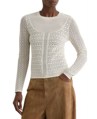 Women's Pointelle-Knit Long-Sleeve Top
