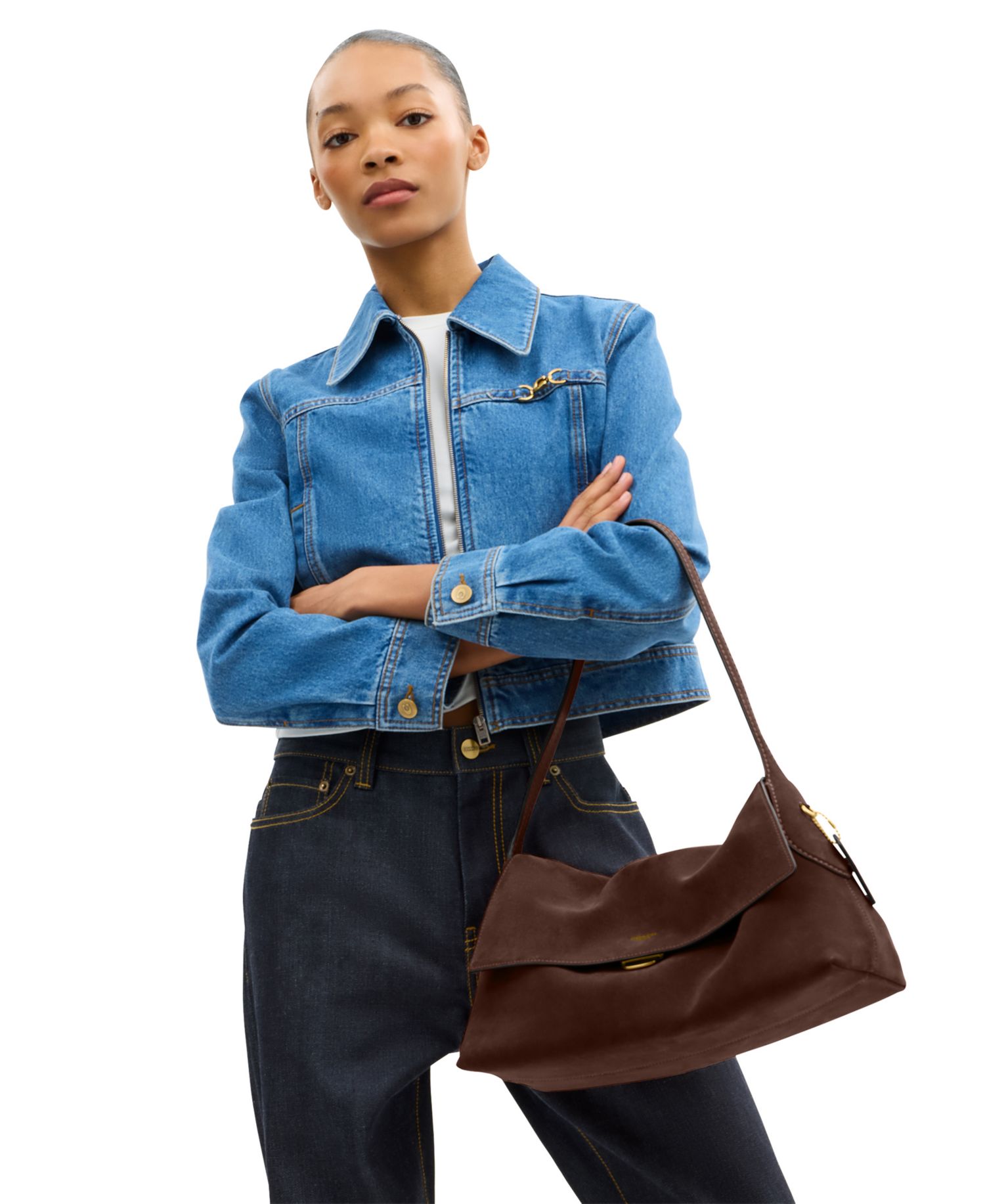 Chelsea Large Suede Shoulder Bag 36