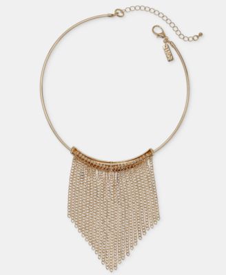 Luxe Collar Fringe Structured Statement Necklace
