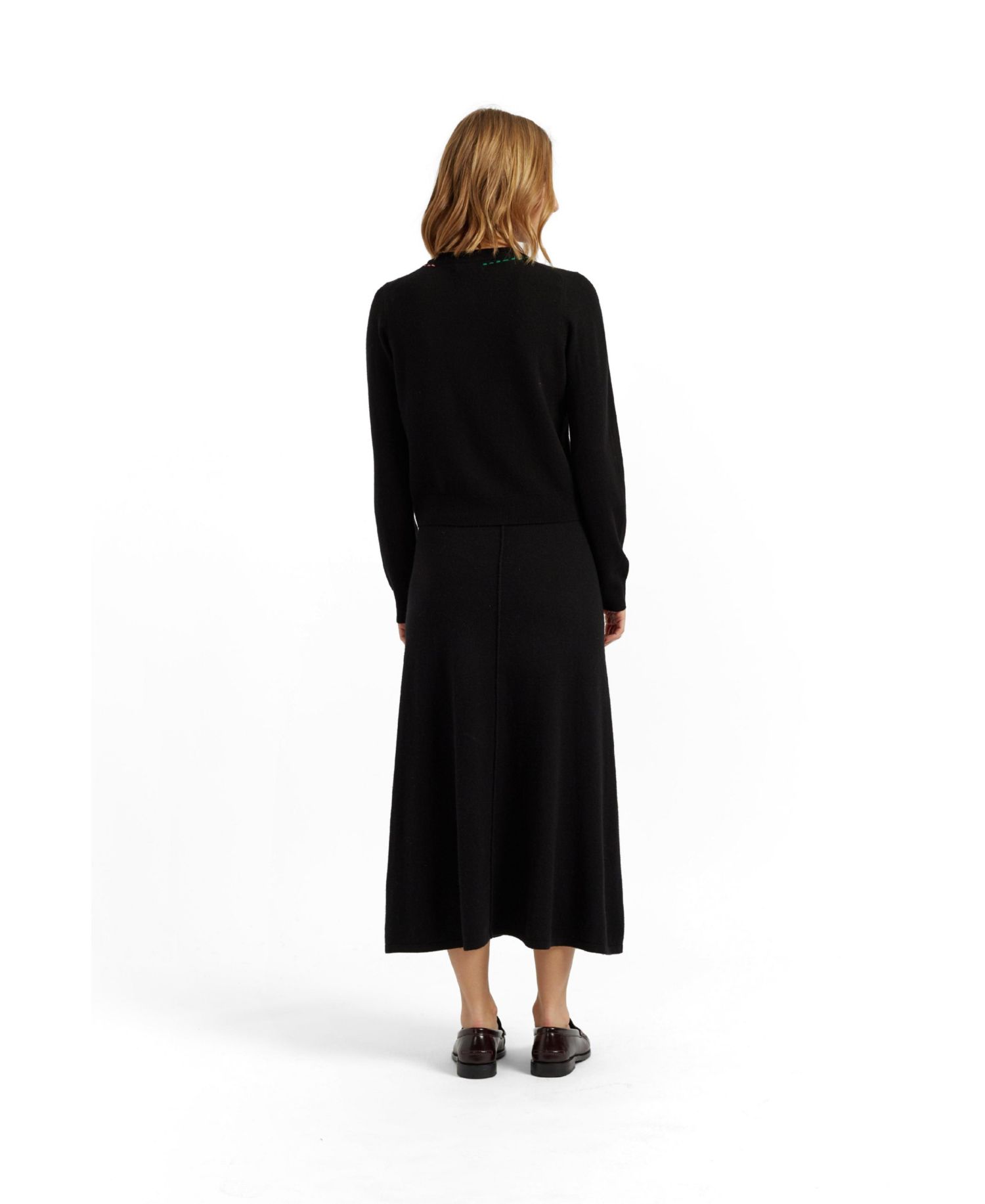 Chinti and Parker Women's Wool-Cashmere Snoopy Peep Cardigan