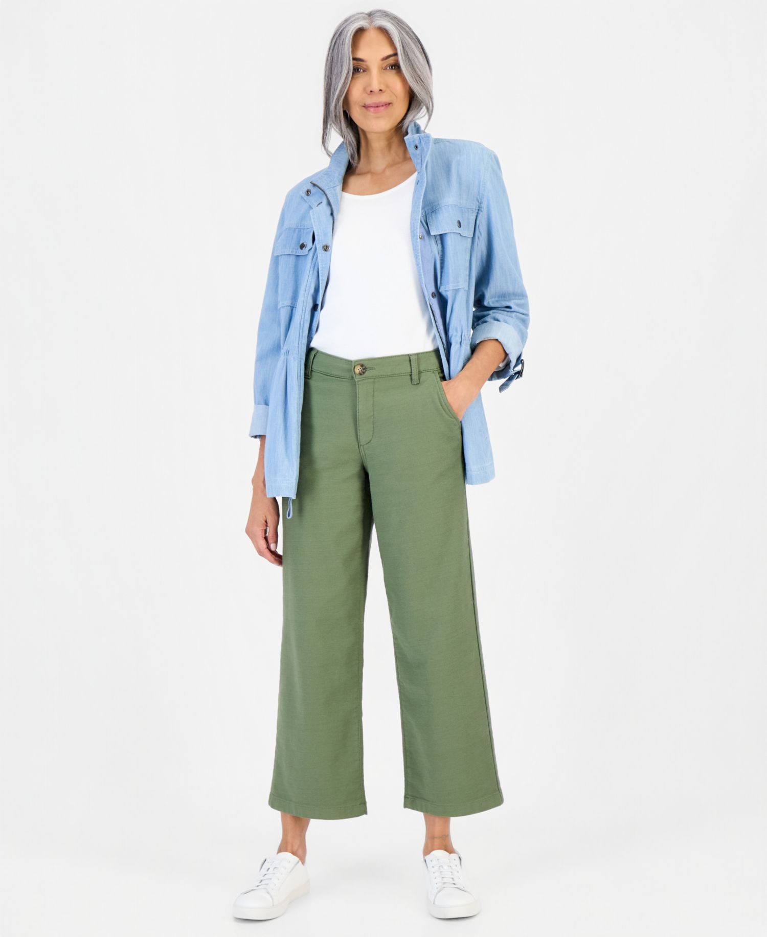 Plus High Stretch High-Rise Cropped Wide-Leg Pants