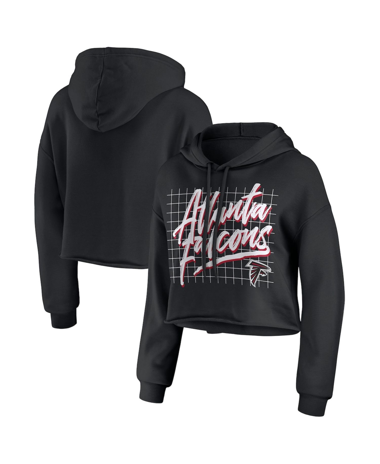 Women's Black Atlanta Falcons Domestic Cropped Pullover Hoodie