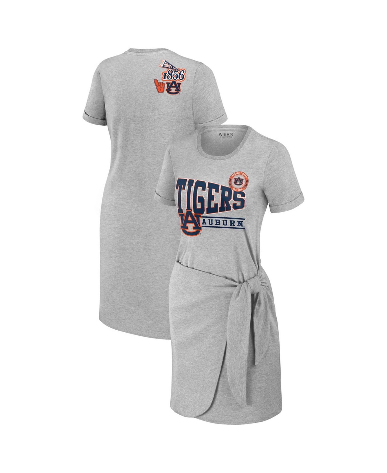 Women's Heather Gray Auburn Tigers Knotted T-Shirt Dress