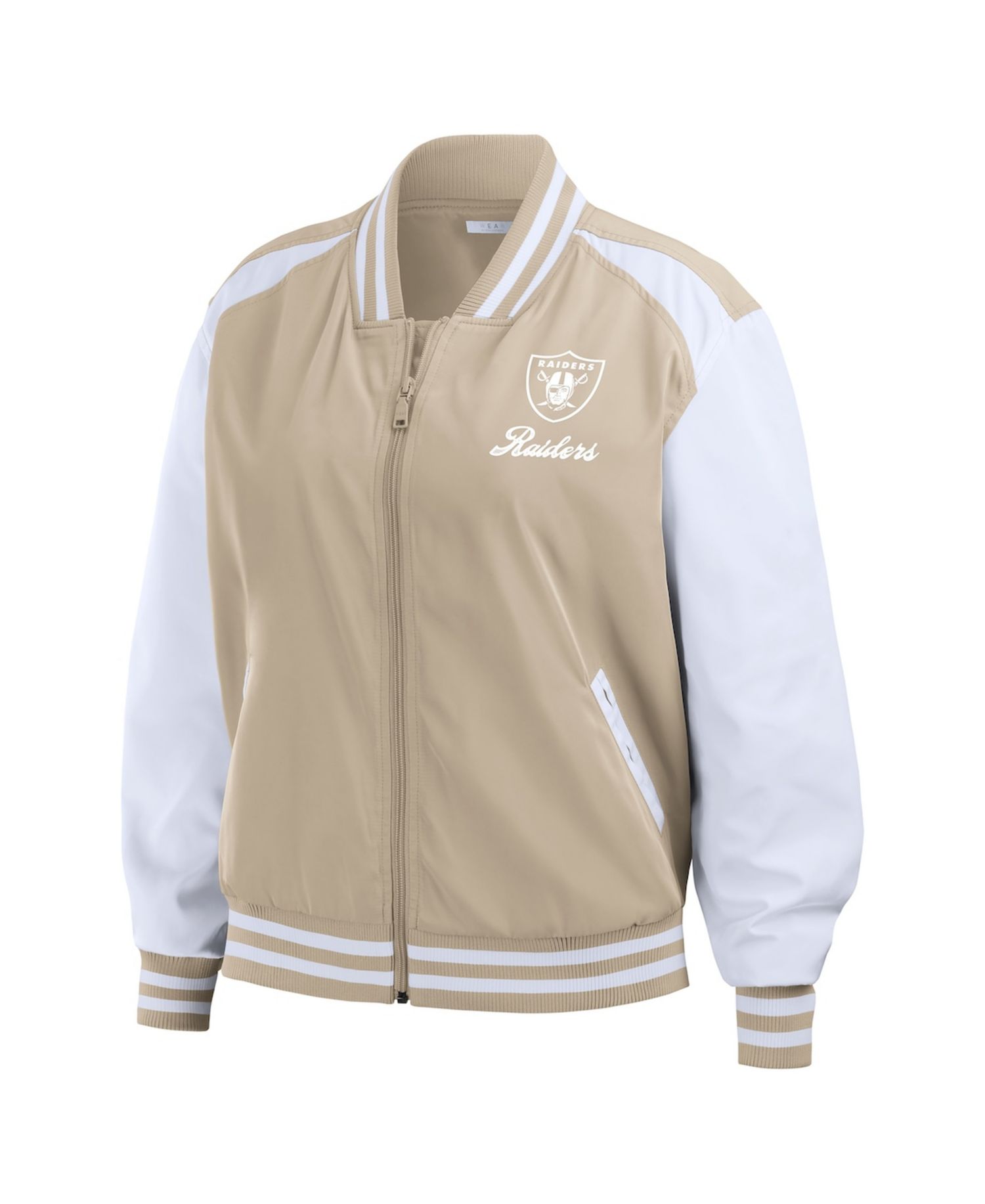 Women's Tan Las Vegas Raiders Tonal Full-Zip Bomber Jacket