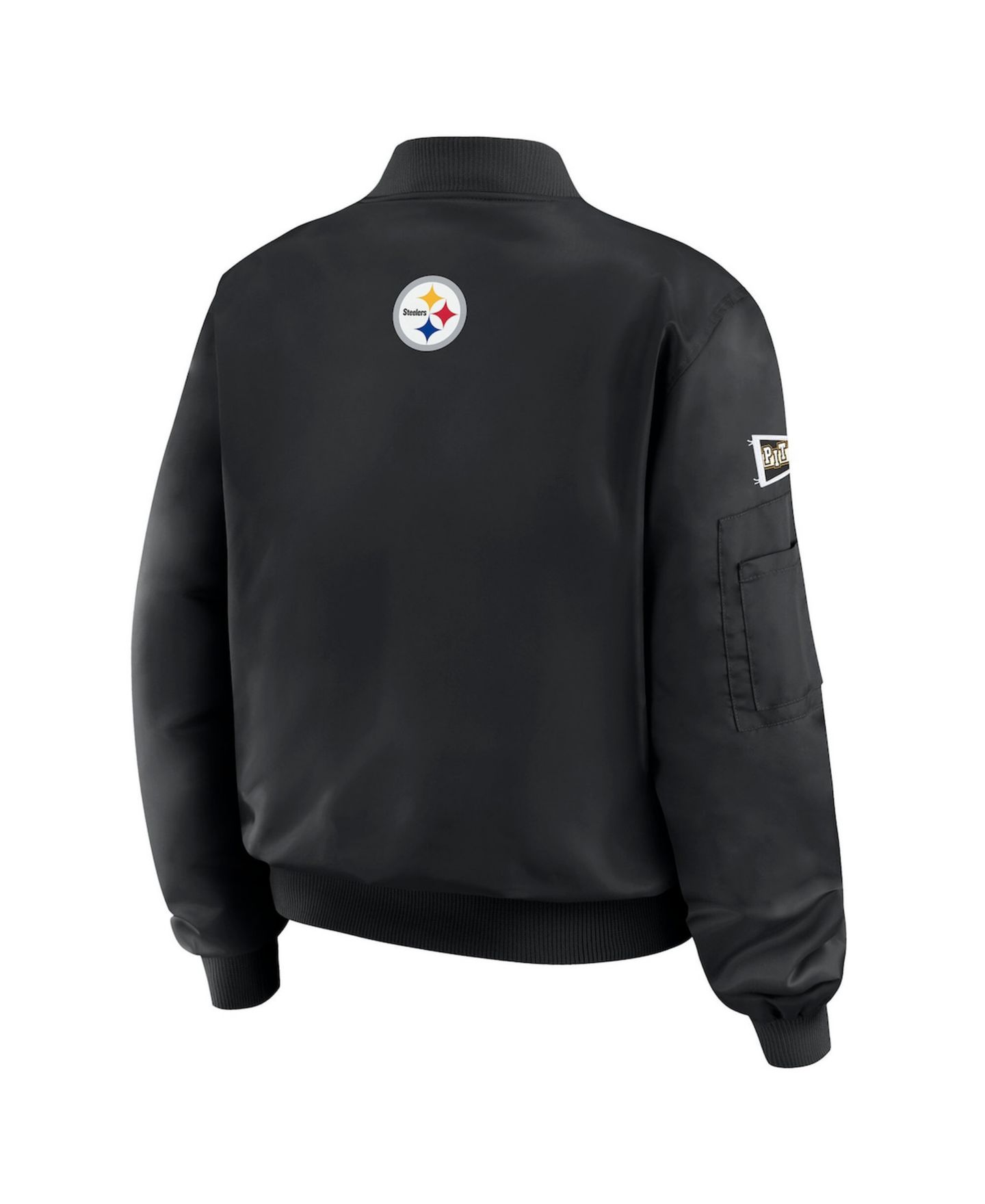 Женская куртка WEAR by Erin Andrews Black Pittsburgh Steelers Patch Full-Zip Bomber — фото 3