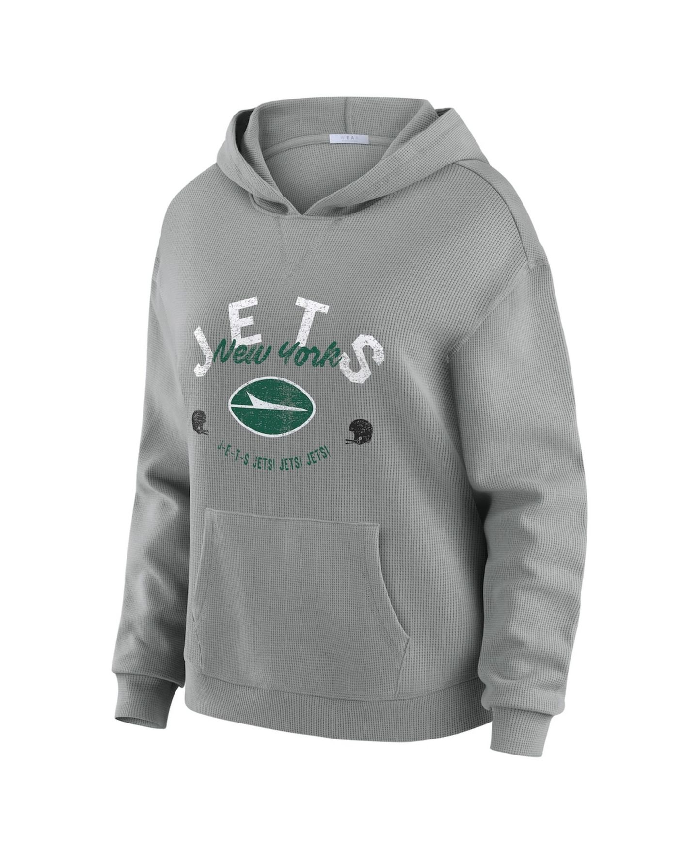 Женский комплект Wear by Erin Andrews New York Jets: вафельный худи и брюки, серый — фото 2