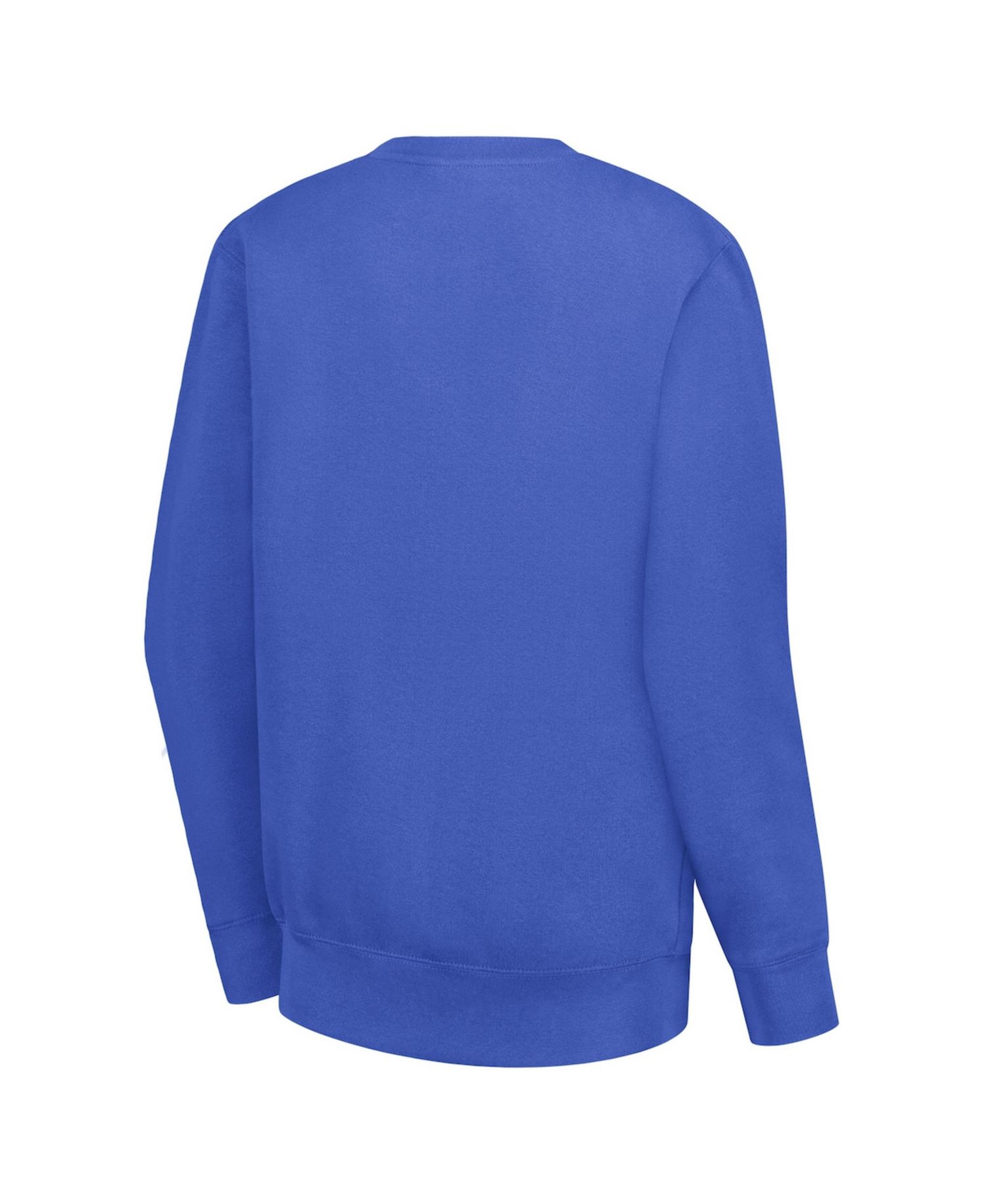 Women's Royal New York Knicks Leopard Heart Fleece Pullover Sweatshirt