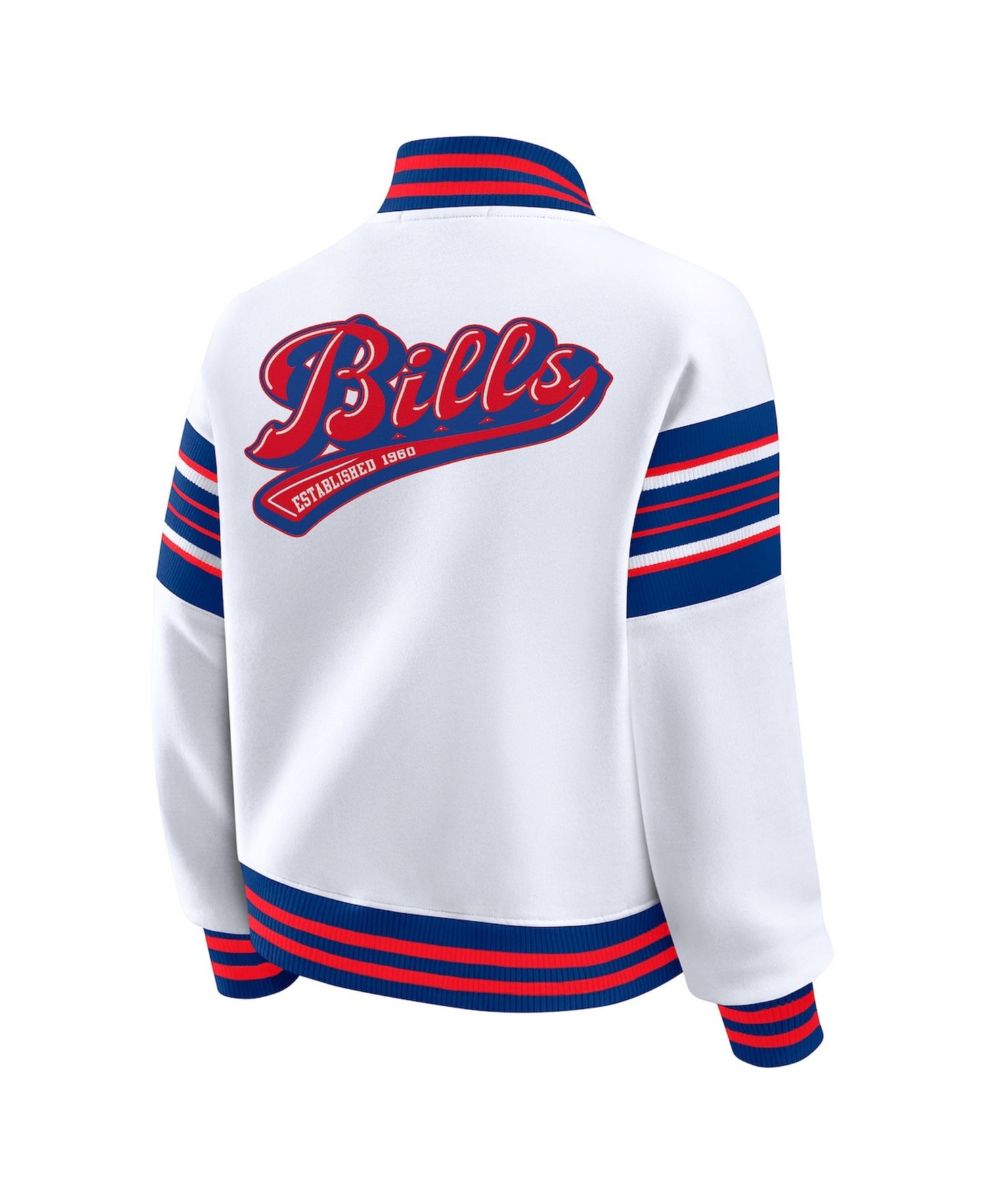 Women's White Buffalo Bills Plus Size Full-Snap Fleece Sweatshirt Jacket