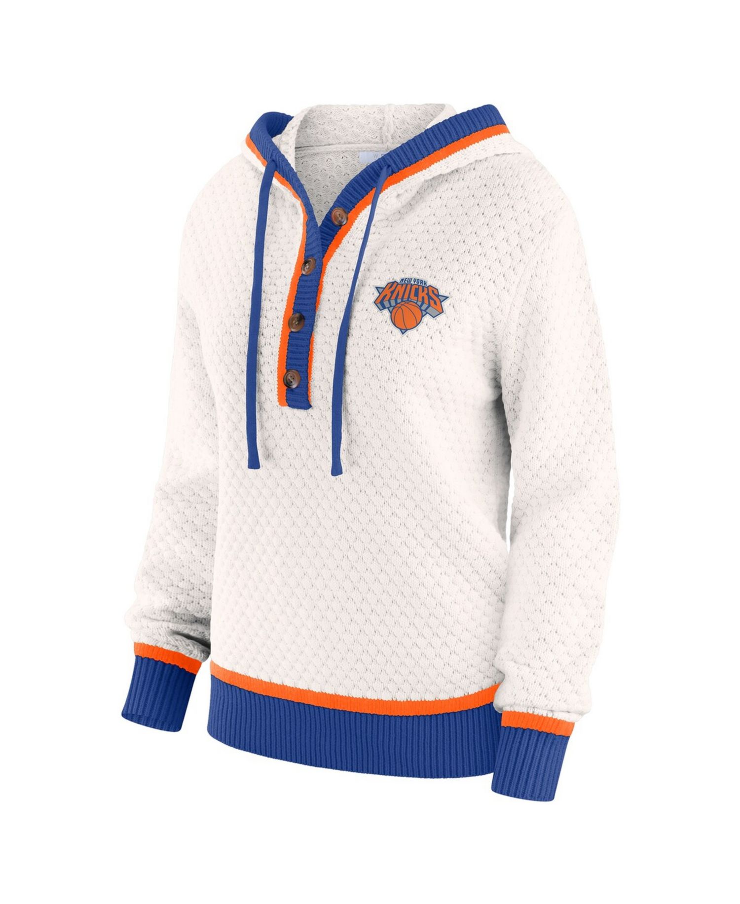 Women's Cream New York Knicks Plus Size Hoodie Sweater