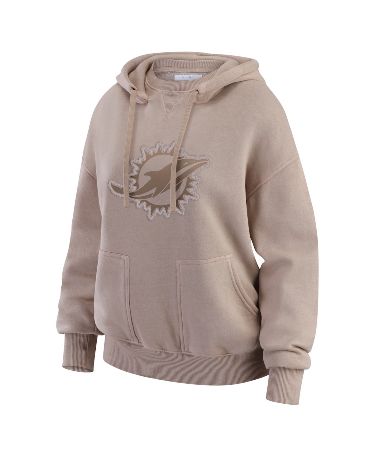 Wear by Erin Andrews Women's Tan Miami Dolphins Washed Pullover Crewdie