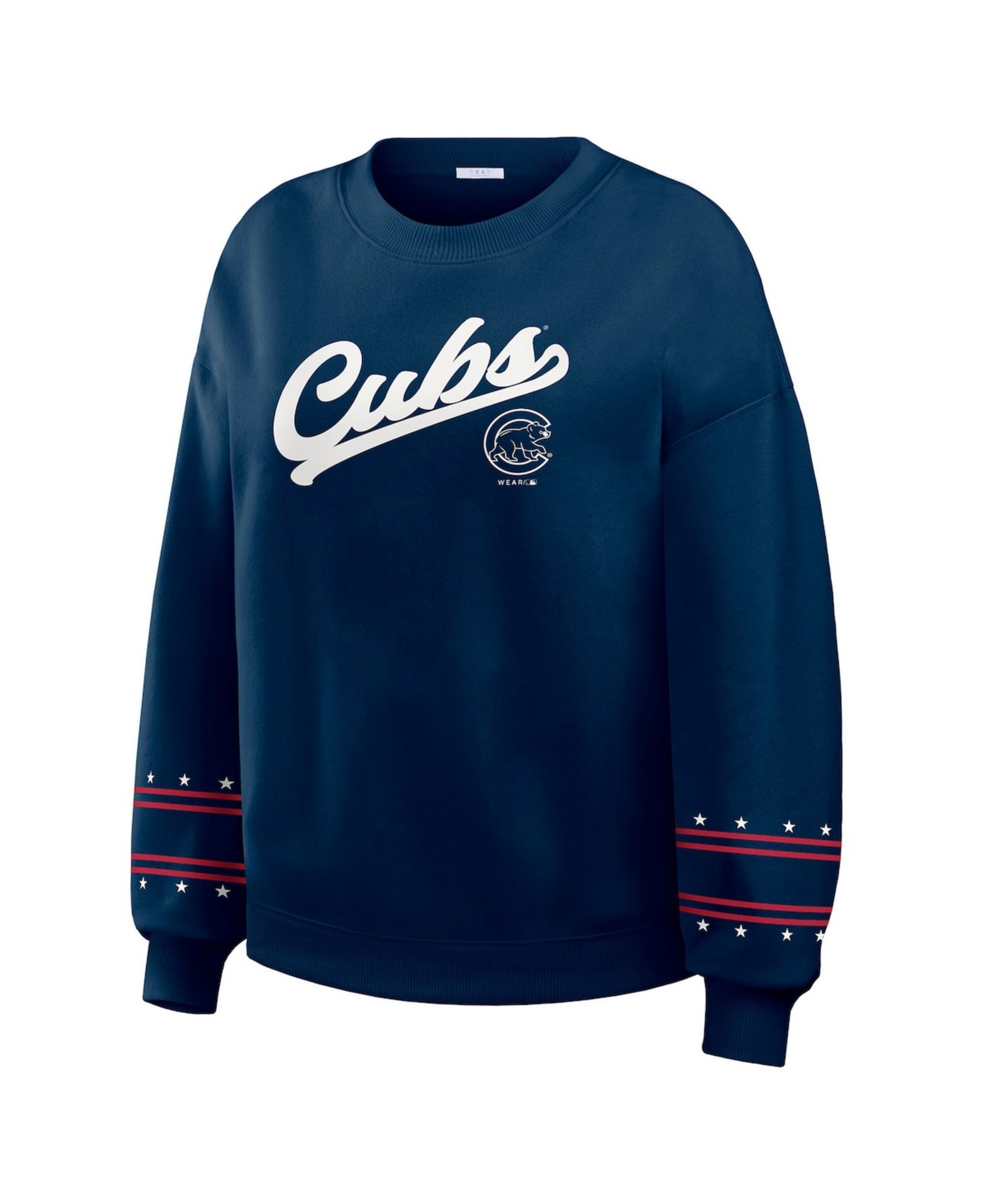 Women's Navy Chicago Cubs Americana Heavyweight Fleece Sweatshirt