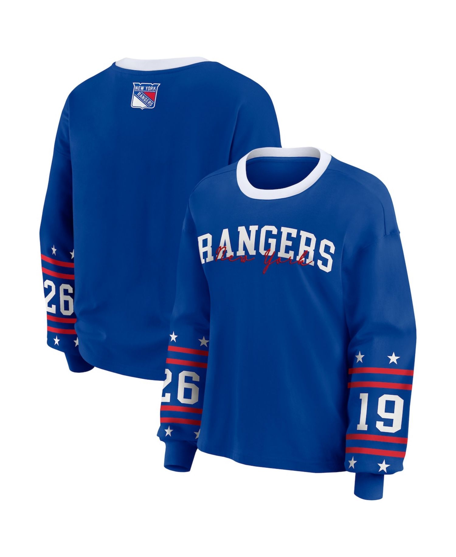 Women's Blue New York Rangers Long-Sleeve Sport T-Shirt