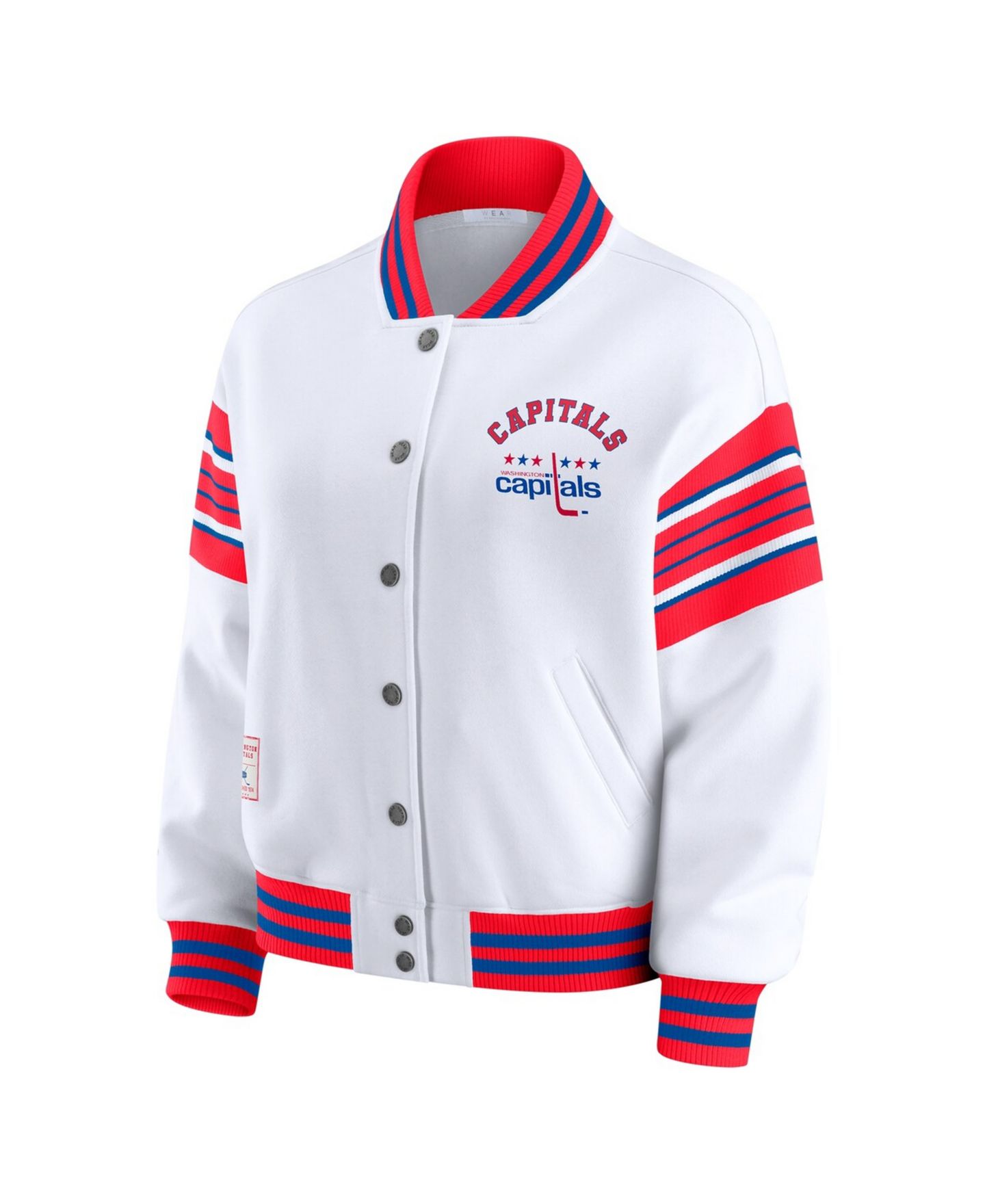 Женская куртка WEAR by Erin Andrews White/Red Washington Capitals Full-Snap Fleece Sweatshirt — фото 2