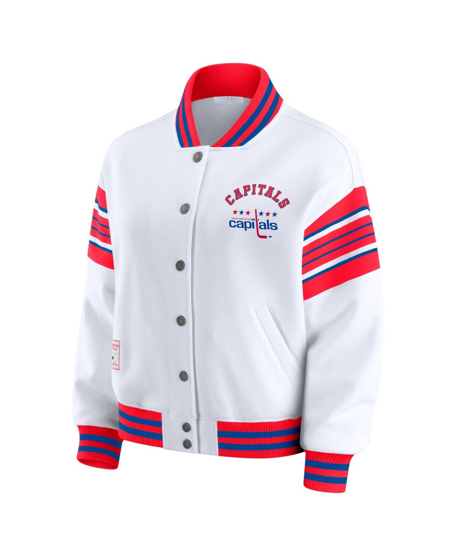 Women's White/Red Washington Capitals Full-Snap Fleece Sweatshirt Jacket