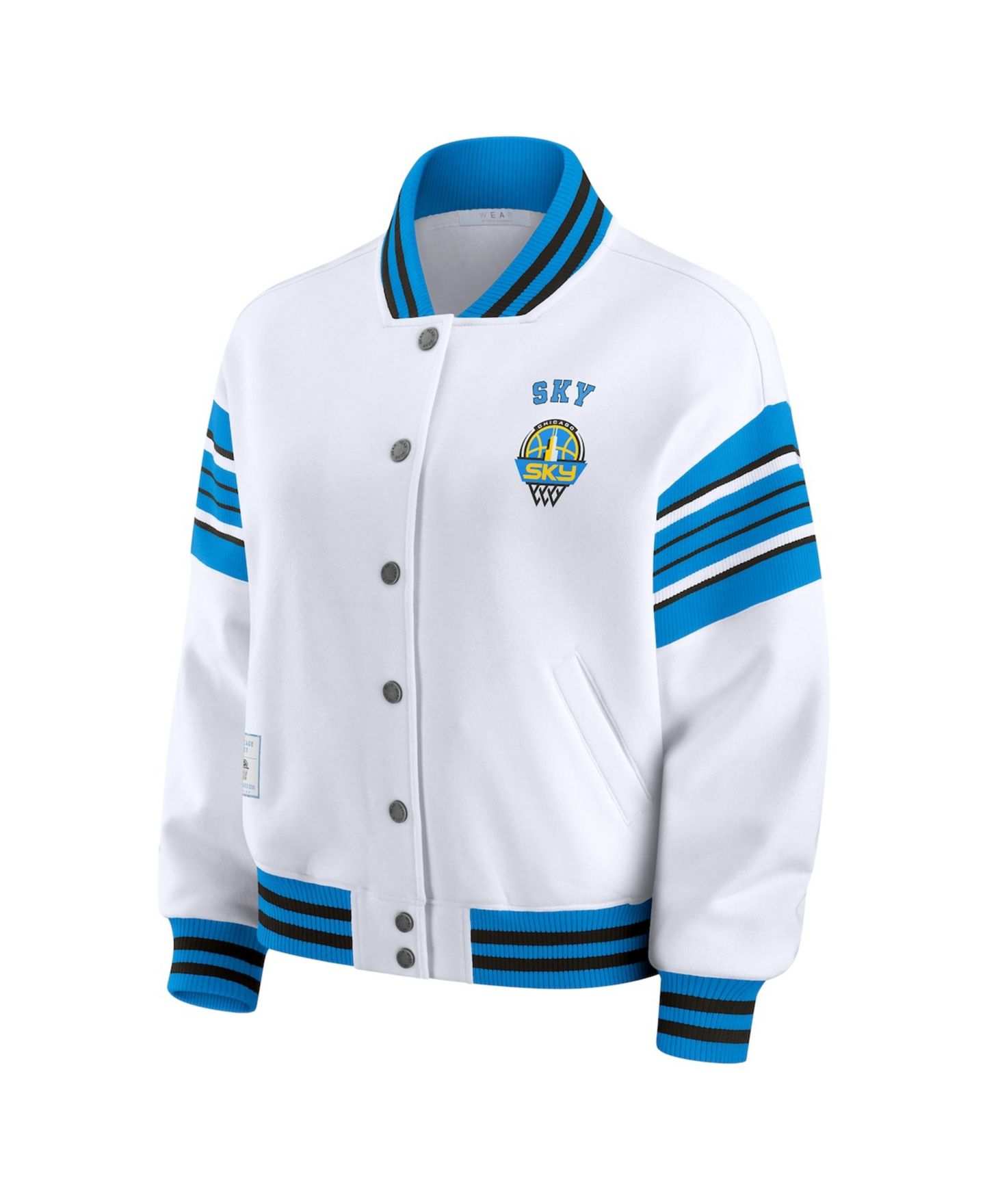 Женская куртка WEAR by Erin Andrews White/Blue WNBA Full-Snap Fleece Sweatshirt — фото 6