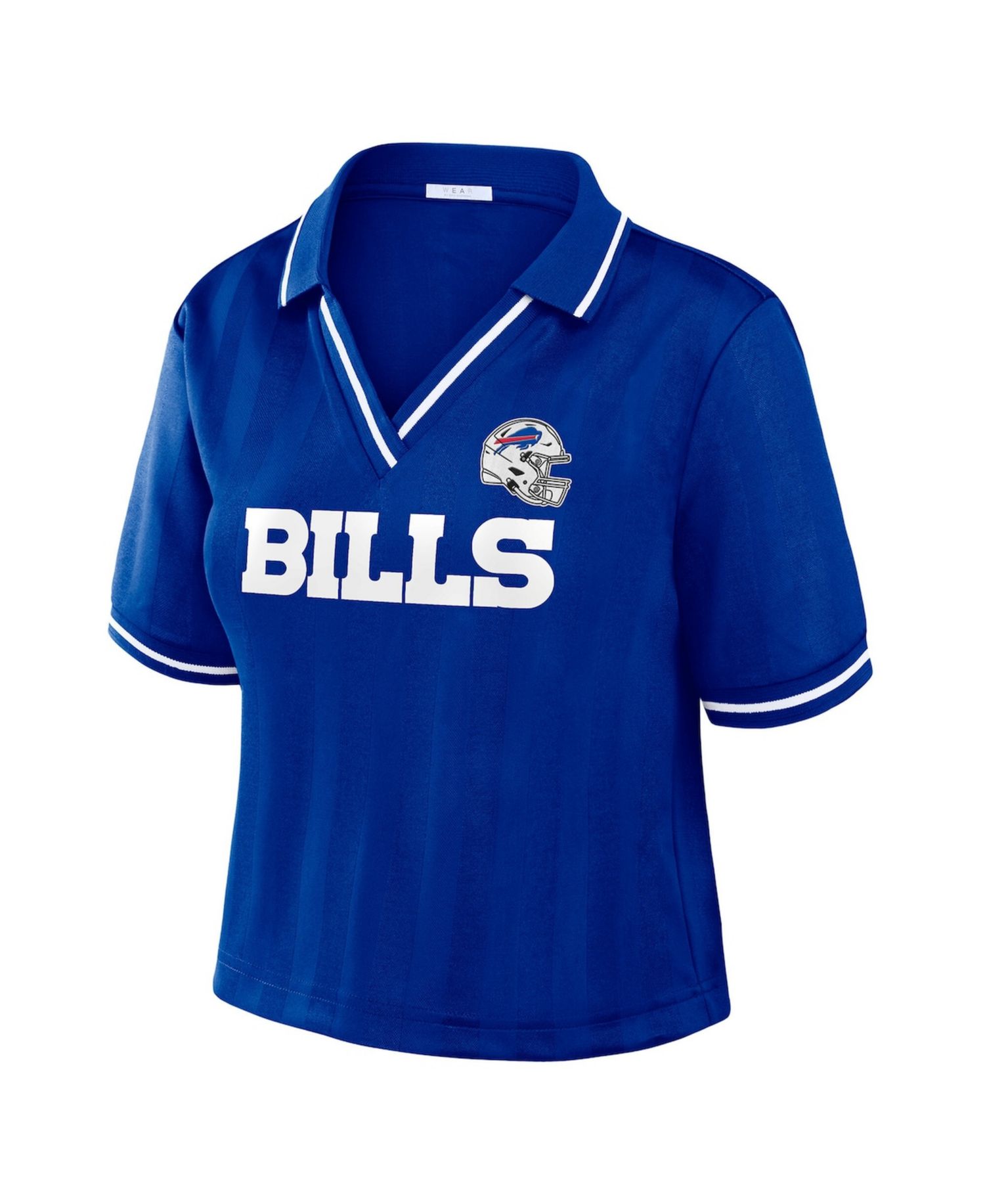 Women's Royal Buffalo Bills Cropped Jersey Polo Shirt